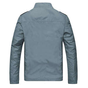 Chaqueta Casual Personalizada de Algodón/Poliéster para Hombre, con Cierre Completo, Cuello Alto, Logotipo Personalizado, Color Sólido, Chaquetas de Otoño para Hombre - Product Image 2