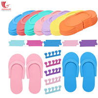 Pantuflas Desechables de Espuma EVA para Pedicura, Chanclas Sólidas para Spa, Salón de Uñas, Hotel, Ligeras, Lavables, para Todas las Temporadas