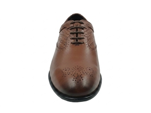 Dlords Gad Penny Chaussures Richelieu marron pour homme en cuir de mouton pleine fleur, à bout pointu, à lacets, pour le bureau et la carrière, respirantes, avec semelle intermédiaire en caoutchouc de mouton - Product Image 3