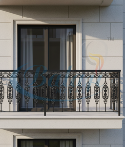 Grille de balcon moderne sans cadre en fonte robuste, garde-corps d'escalier de sécurité, finition résistante aux UV, à l'eau et à la rouille, facile à installer - Product Image 2