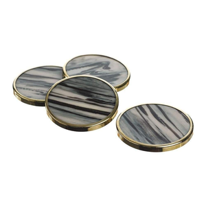 Natural Classic Eco-Friendly Buffalo Horn Drink Coaster Set for Home or Office <b>Desk</b> and Coffee Table by Whimsy Art Craft - Product Image 3