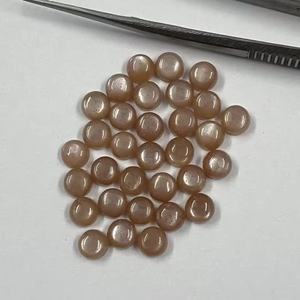Cabochon rond en pierre de lune naturelle marron de 6 mm pour la fabrication de bijoux, qualité supérieure, pierre précieuse calibrée, dédouanement inclus - Product Image 4
