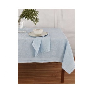 2024 100% alta calidad azul blanco Floral bordado a granel hecho a medida cualquier logotipo publicidad redondo personalizado mantel para exteriores - Product Image 2