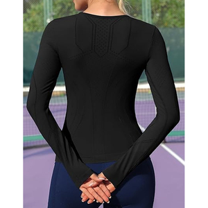 Womens Compression Yoga <b>Tops</b> Custom Logo Athletic Workout Shirts Performance Apparel OEM Pakistan Export Global Supply Markets - Product Image 4
