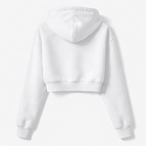 Bulk Order Custom <b>White</b> Cropped <b>Hoodie</b> - Premium Quality OEM Manufacturer Wholesale <b>for</b> <b>Women</b> - Product Image 2