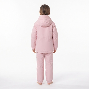 Ensemble veste et pantalon de ski imperméable rose pour filles HAWK EYE, vêtements de neige synthétiques isolés à capuche pour enfants - Product Image 5