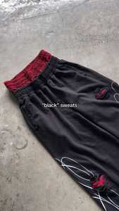 Vintage Wide Leg Sweatpants 100% Cotton Heavyweight Mid Rise <b>Elastic</b> Printed Casual <b>Trousers</b> for <b>Men</b> Streetwear Lounge Pants XS - Product Image 2