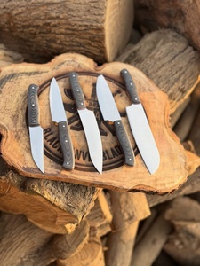 Ensemble de couteaux de cuisine professionnels en acier Damas 67 couches, cinq pièces, couteaux de chef, couteau utilitaire, hachoir, manches ergonomiques en bois Pakka - Product Image 3