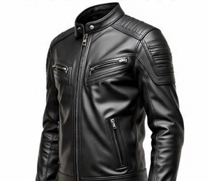 Veste en cuir de haute qualité pour hommes, très élégante et stylée - Product Image 3