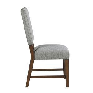 Moderne sedie da pranzo grigie Set di 2 legno in noce con tessuto imbottito sedile e sedie laterali posteriori per sala da pranzo - Product Image 5