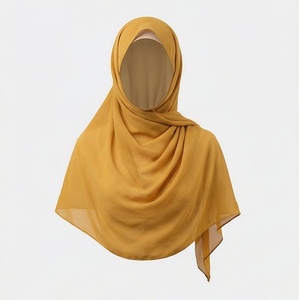 Women Solid Color Chiffon Hijab Breathable Daily Wear Islamic Scarf Shawl - Product Image 1