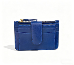 [Producto Destacado] Tarjetero Multiusos de Cuero Vacuno Genuino Castello con Logotipo Grabado en Relieve, Rojo, Azul Claro, Rosa, Azul Marino - Product Image 1