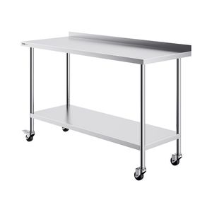 Tavolo da Lavoro in Acciaio Inox per Cucina Commerciale 24 X 60 X 40 Pollici, Resistente, con Ruote, per Preparazione Alimenti, Fabbricazione in Metallo - Product Image 1