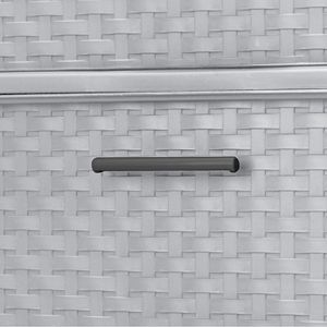 2-Pack Gray Plastic Storage Drawers & <b>Carts</b> 3-Drawer Wide Weave Tower with <b>Pull</b> Handles - Product Image 4