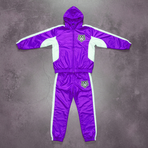 Ensemble de survêtement pour hommes avec impression personnalisée, short à fermeture éclair et veste à manches longues, polyester, nylon, coupe-vent - Product Image 6