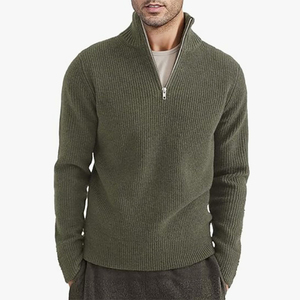 1/4 Zip Men <b>Sweater</b> Premium Thick Quarter Zip Plain High Quality Beige Quarter Half Zip <b>Sweater</b> Men Pullover - Product Image 4