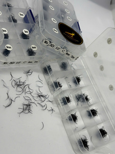 Cajas de Muestras de Pestañas Mixtas 3D 5D 8D 10D 12D, Fans de Volumen Preformados, Kit de Prueba de Extensiones de Pestañas de Cachemira Negro Mate - Product Image 2