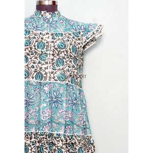 Indian Cotton Digital Print Summer Dress Women Beach Party Wear Ethnic Indian Tunic Maxi Dress A-Line Silhouette - Product Image 3