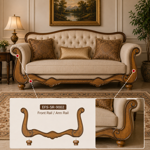 Antique Style Solid <b>Wood</b> <b>Sofa</b> Front Rail Side <b>Frame</b> Decorative Trim Exposed <b>Wood</b> Luxury Furniture Parts OEM Factory - Product Image 3