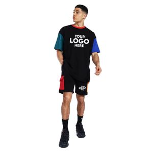 เสื้อยืดแขนสั้นแบบเรียบและชุดกางเกงขาสั้นสำหรับผู้ชาย ชุดฤดูร้อน ชุดลำลองแบบยูนิเซ็กซ์สำหรับผู้หญิง ชุดเซ็ต 2 ชิ้น ผ้าฝ้าย - Product Image 3