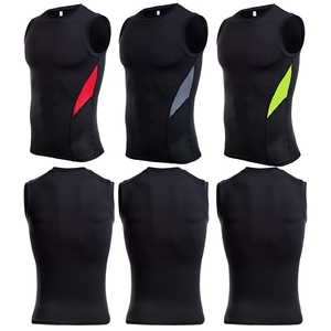 Gym Wear Fitness Sports Basketball <b>Compression</b> Vest Men's Double Layer Sweat Suit Tank Top <b>Short</b> Four-Way Stretch 100% Polyester - Product Image 6