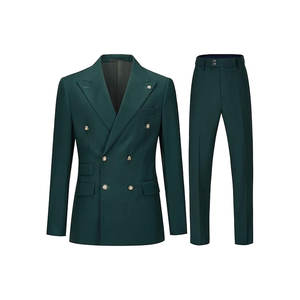 Business Slim Fit Mandarin Collar Casual <b>Suit</b> Men's <b>Suit</b> <b>Jacket</b> Blazer Washed Crocheted Party 2 Piece - Product Image 3