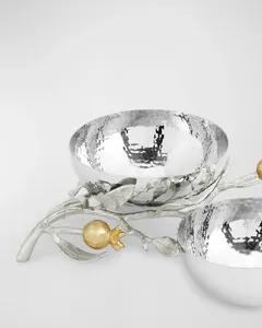 Ensemble de bols décoratifs en métal faits à la main avec motif grenade, vaisselle moderne pour la maison et les fêtes - Product Image 5