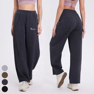 2026 Hot Sale Custom Unisex <b>Skinny</b> Elastic Waist Winter Sweatpants Printed Blank Fleece <b>Joggers</b> <b>Black</b> Wholesale - Product Image 3