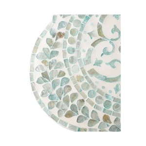 Modern MOP <b>Table</b> <b>with</b> Geometric Pattern for Living Room Furniture Decorative <b>Stool</b> and Ottoman Apartment Use - Product Image 2