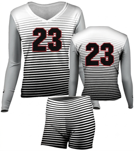 Uniforme de Voleibol Sublimado Unisex para Hombre y Mujer, Conjunto Deportivo Azul Sólido con Cuello en V, Manga Corta y Cintura Elástica - Product Image 4