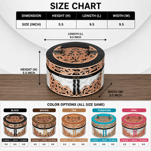 Best Seller Genuine Cowhide Jewelry <b>Box</b> Set Floral Design Tooled Leather Makeup Organize Travel Vanity Case <b>Gift</b> Storage <b>Box</b> Set - Product Image 2