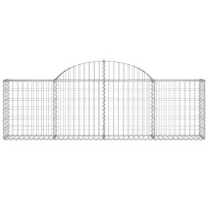 Panier gabion en fer galvanisé argenté 78,7 x 11,8 x 23,6/31,5 po pour clôture de jardin - Product Image 3