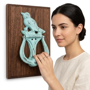 Rustic Aqua Bird Door Knocker Zinc Alloy Durable Outdoor Design - Product Image 5