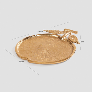Plateau décoratif en métal doré en forme de grenade, fait main, style glamour, motif végétal, plat de service ovale pour la décoration de la maison - Product Image 6