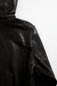 Chaqueta con Capucha de Cuero Personalizada ODM/OEM 2026 de Alta Calidad con Logotipo Grabado, Chaqueta con Capucha de Cuero Original con Cremallera Extra Grande para Hombre - Product Image 3