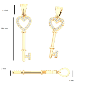 Collier pendentif cœur en argent massif 925 avec diamant de laboratoire, plaqué or jaune, bijoux fins certifiés IGI, cadeau d'anniversaire de luxe - Product Image 3