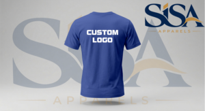 Vêtements de sport DryFit bleus personnalisés pour hommes, t-shirts de gym d'été en tailles 2XL à 6XL, design uni avec motif de roses sur le devant - Product Image 4