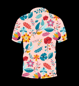 เสื้อโปโลผู้ชายพิมพ์ลายดอกไม้สีชมพูแขนสั้นลำลองแฟชั่นฤดูร้อนเสื้อยืดกอล์ฟ - Product Image 2
