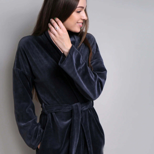 Robe de chambre en coton respirant gaufré pour femme grande taille, peignoir et robe de matin en satin pour la maison, l'hôtel, vêtements de nuit printaniers - Product Image 5