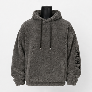 Sudadera con Capucha de Forro Polar Personalizada, Sudadera con Capucha Sherpa Extra Grande, Sudadera Cálida para Invierno, Ropa Urbana, Bordado Personalizado - Product Image 1