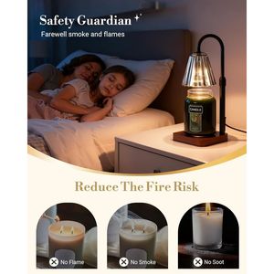 Lámpara Calentadora de Velas Negra Yankee con Temporizador, Regulador de Intensidad y Altura Ajustable, Regalos para el Día de San Valentín o Cumpleaños para Él - Product Image 2