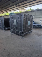 Chariot de stockage industriel Depotfit pour CARTER OEM en acier au carbone avec caisse grillagée, chariot à boîtes empilables, rayonnage à boîtes empilables, galvanisé