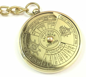 Porte-clés en laiton avec calendrier 50 ans, porte-clés calendrier vintage, porte-clés calendrier de poche portable en métal pour la quête des dates au quotidien - Product Image 4