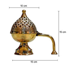 Porte-encens de luxe en laiton doré, brûleur de Bakhoor pour aromathérapie, diffuseur d'encens pour table - Product Image 4