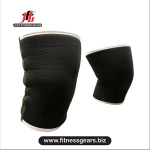 Genouillère en néoprène noir avec bordure rouge, à enfiler, compression, soutien, respirante, protection universelle unisexe toutes saisons - Product Image 4