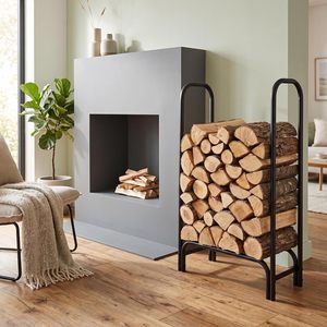Modern Steel <b>Log</b> <b>Holder</b> Rectangle Powder Coated Firewood Storage Rack for Fireplace Accessories - Product Image 1