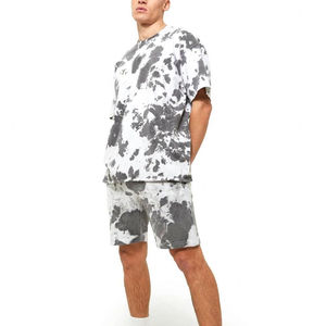Ensemble short et t-shirt en coton tricoté écologique pour homme, léger, décontracté, été, deux pièces - Product Image 2