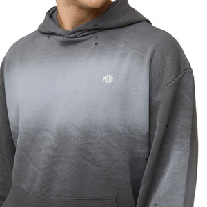 เสื้อฮู้ดดี้ผู้ชายผ้าฝ้ายฟลีซไล่เฉดสีแบบขายส่ง ทรงโอเวอร์ไซส์ สตรีทแวร์ สกรีนโลโก้ได้ตามสั่ง MOQ ต่ำ คุณภาพสูง รับผลิตแบบ OEM - Product Image 5