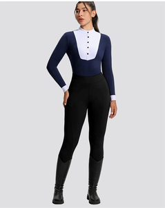 Pantalones de equitación de silicona para mujer OEM/ODM con cierre de cremallera, antideslizantes y resistentes al desgaste, de longitud completa. - Product Image 2