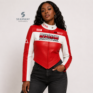 Delta |   Sigma |   Blouson en cuir PU pour femme Theta Sorority, coupe courte et ajustée, style motard, accessoires grecs - Product Image 4